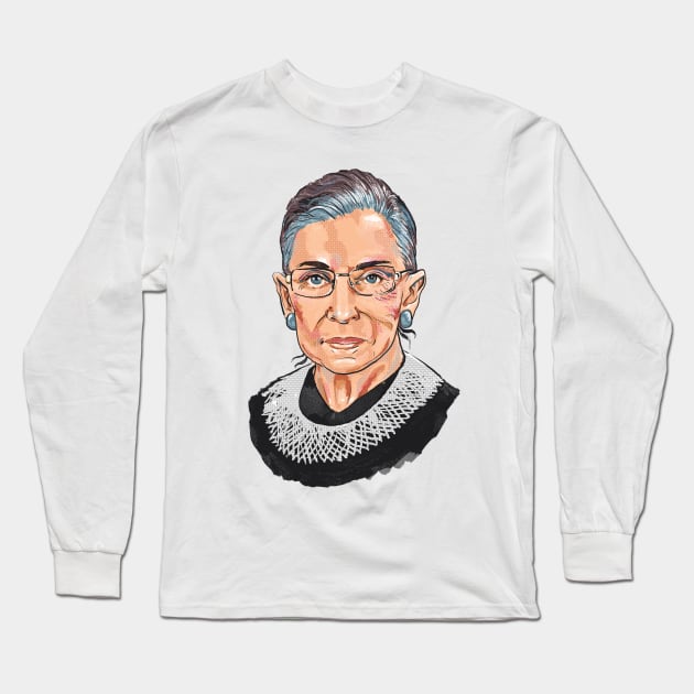 Supreme Court Justice Ruth Bader Ginsburg Long Sleeve T-Shirt by pastanaut